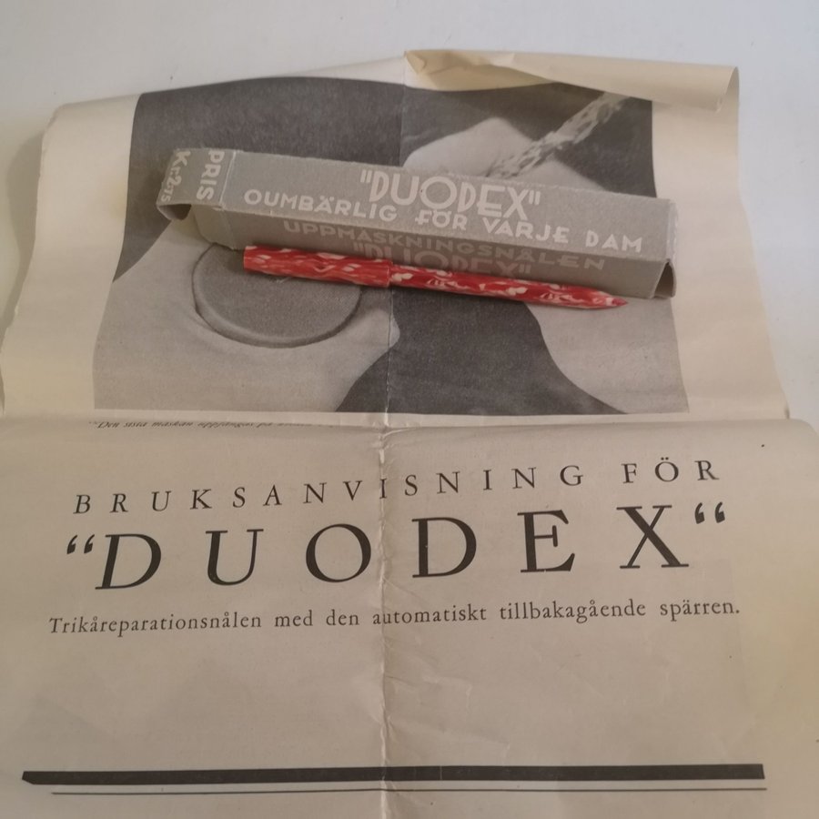 Vintage duodex uppmaskningsnålen, ofp och komplett