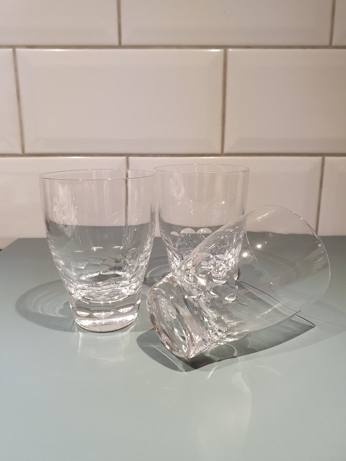 3 Selter/whiskeyglas, Orrefors Ingeborg Lundin, serie Carina