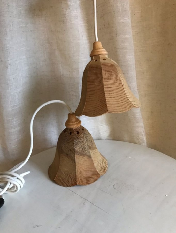 VINTAGE Furulampor Retro Lampa Taklampor 60 70 80 90 tal Fönsterlampor Boho Furu