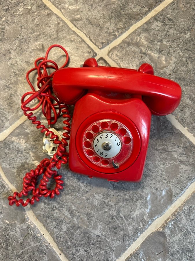 Retro Röd Telefon Teli, Vintage