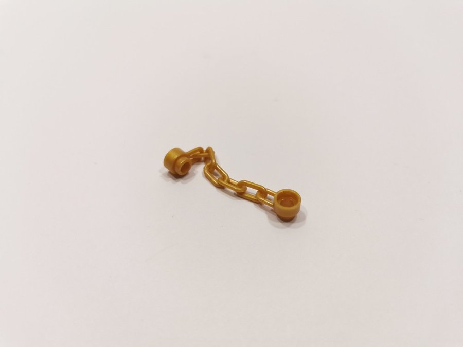 Lego - kedja - kätting - 5 länk - ca 5cm - part 92338 - guld (pearl gold)