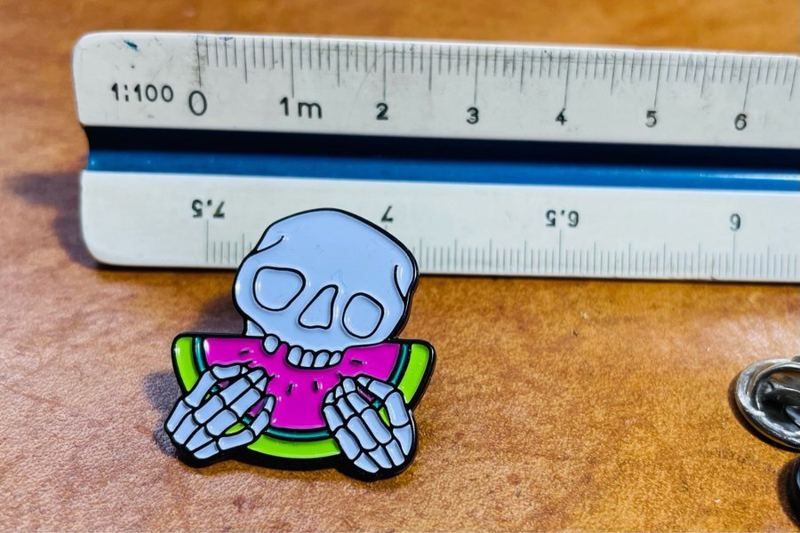 Söt Skalle med Vattenmelon, Enamel Pin