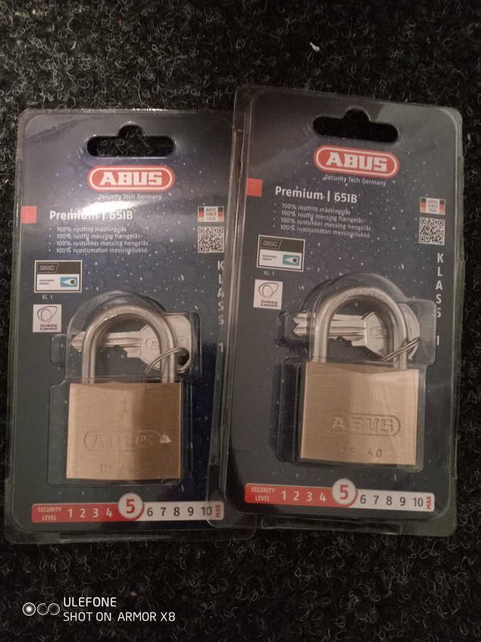 2 st ABUS Premium 651B hänglås