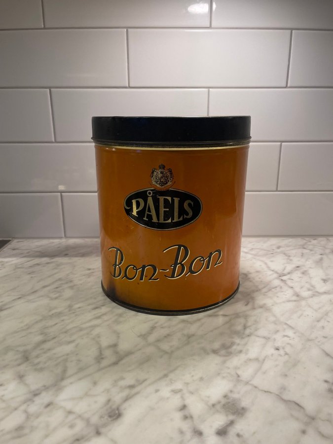 Äldre plåtburk ”Påels” Bon Bon