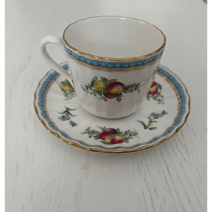 Spode England Trapnell Sprays coffee cup w saucer kaffekopp m fat