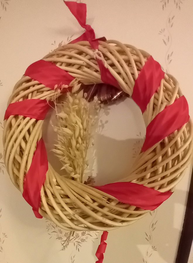 julkrans - adventkrans, krans1 st skalad pilkransar med brett bomullsband, 26 cm