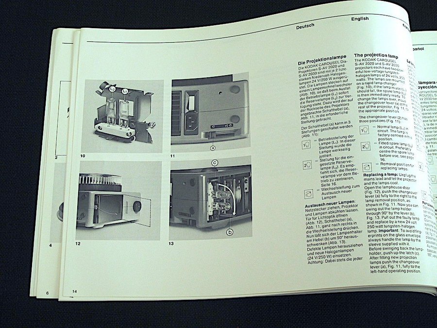 Bruksanvisning mm för Kodak Carousel S-AV2020/S-AV2030 Projektorer