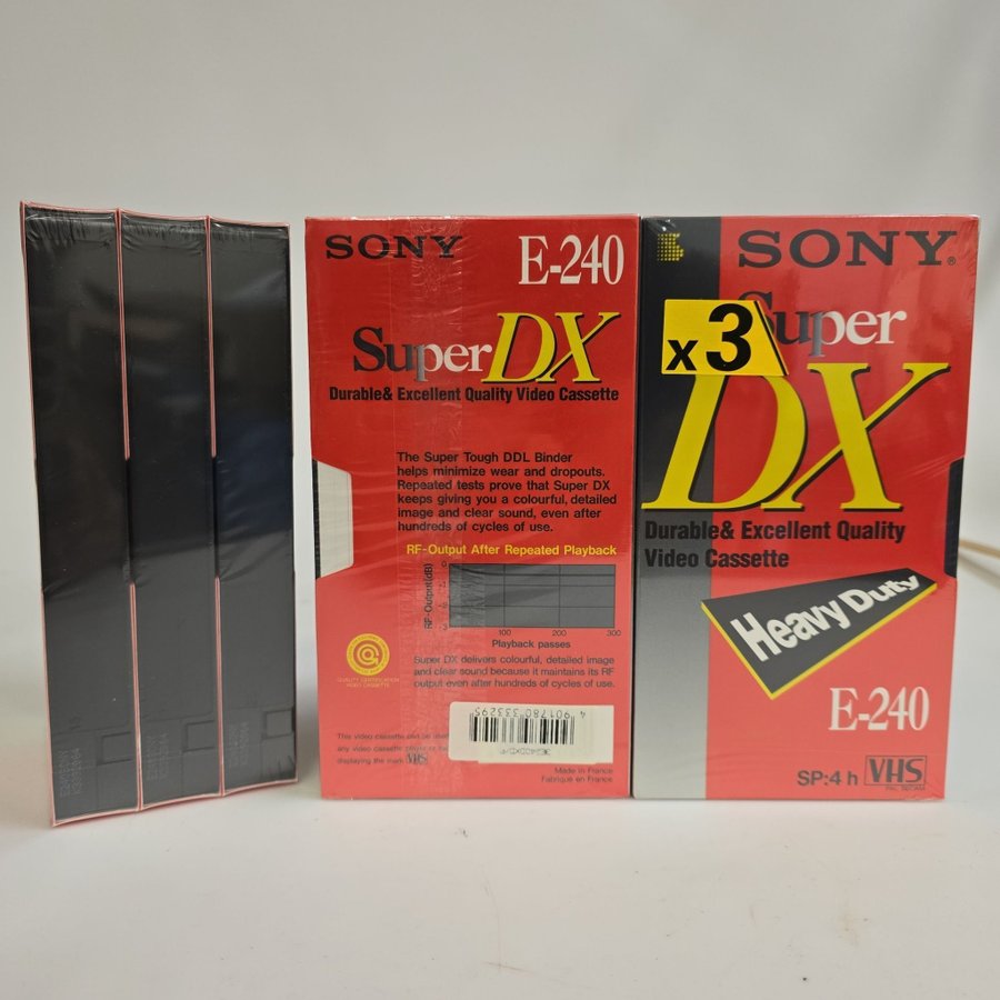 9 st Sony Super DX E-240 VHS-kassetter