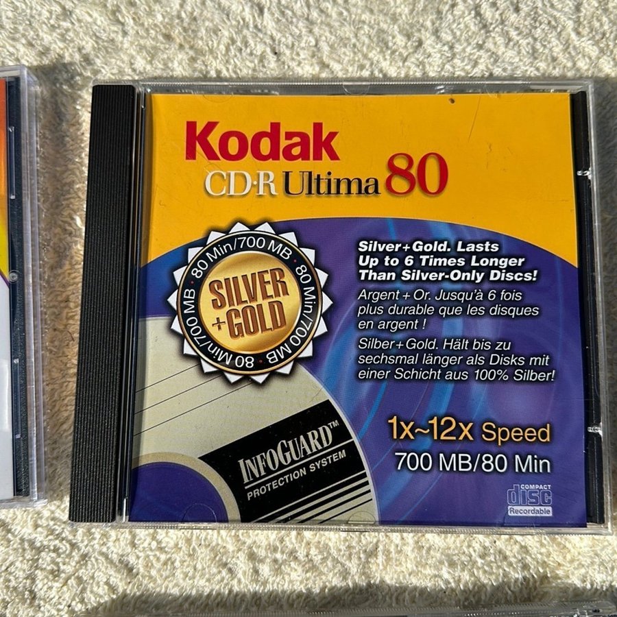 5 Blandade inspelningsbara CD-R och DVD-R skivor kodak Fujifilm Packard Bell 3T