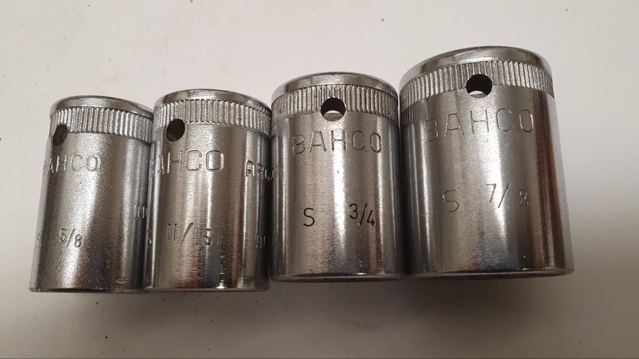 Bahco tum hylsor S 5/8, S 11/16, S 3/4 och S 7/8