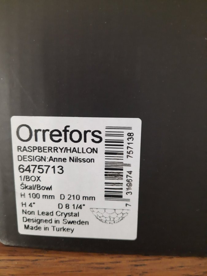 Orrefors hallon skål 21mm (den större)