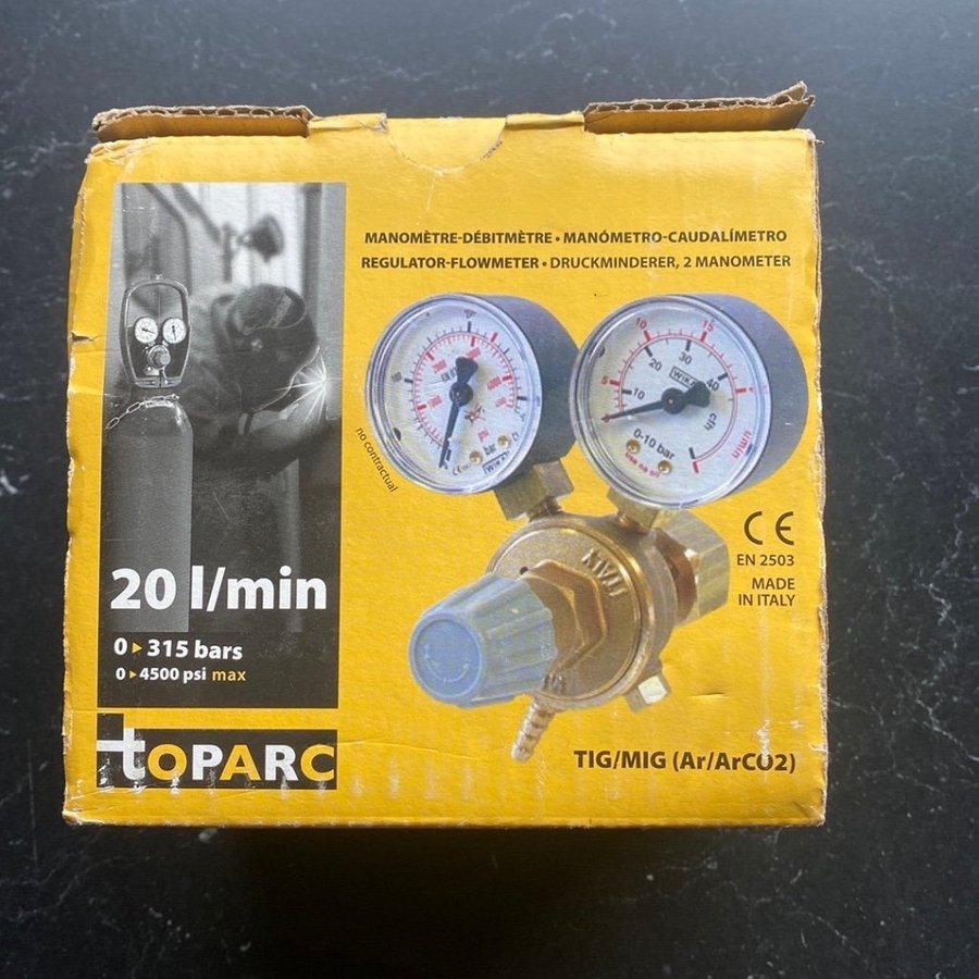 Toparc TIG/MIG Gasregulator 20l/min