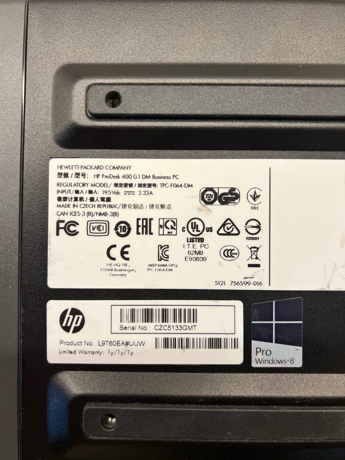 HP ProDesk 400 G1 DM ny SSD 240 GB