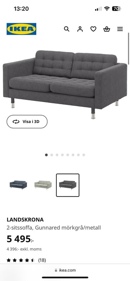 IKEA LANDSKRONA 2-sits soffa