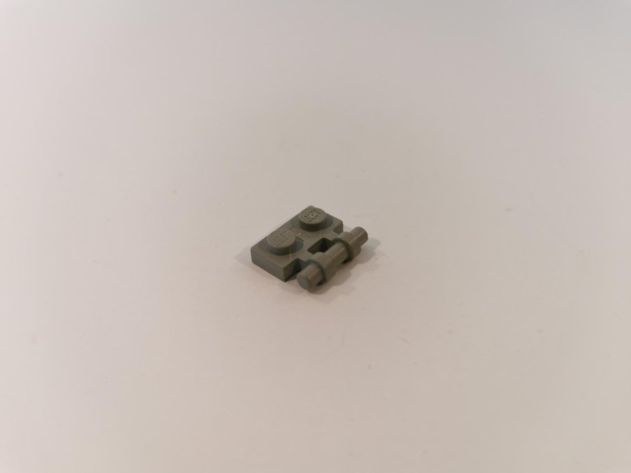 Lego - plate - 1x2 modifierad - part 2540 - ljusgrå (old light gray)