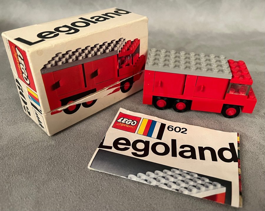 Komplett Lego 602 Fire Truck (1970) vintage retro