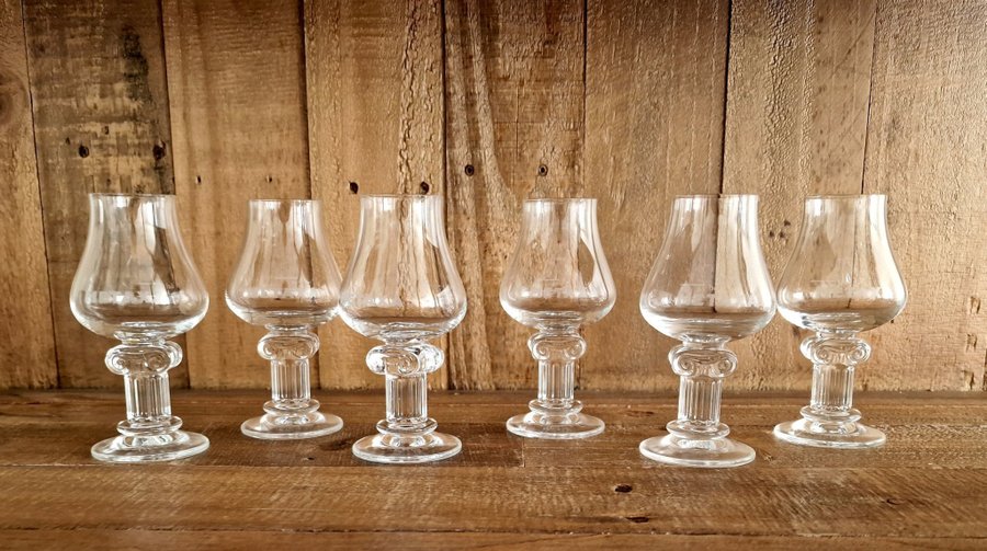 6 st Metaxa Brandy whiskey glas i fantastik design h 12,5 cm diam 3,8 cm