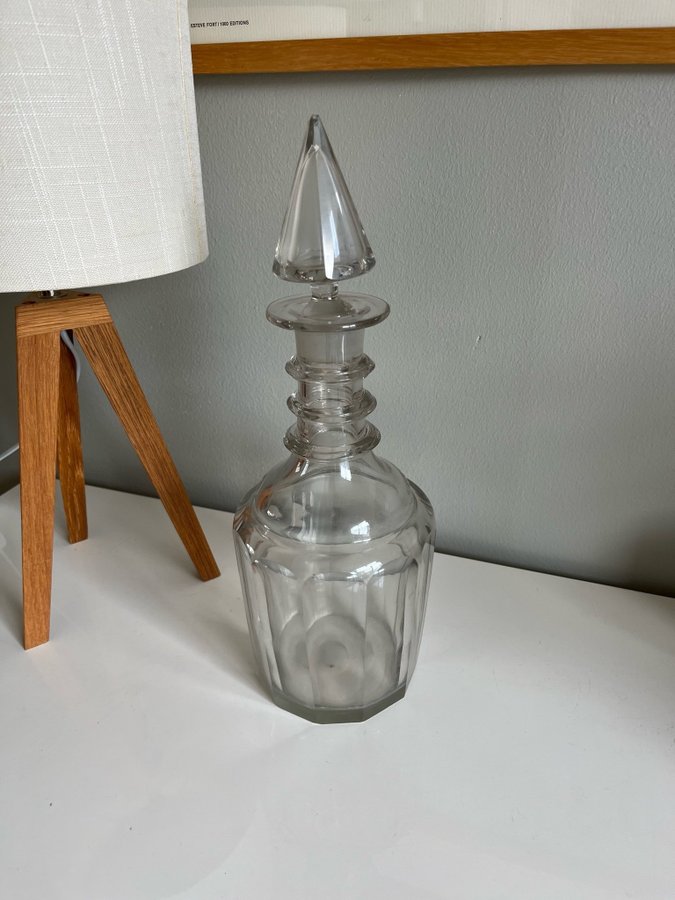 Stor glas karaff 37 cm, bruksglas 1800 tal