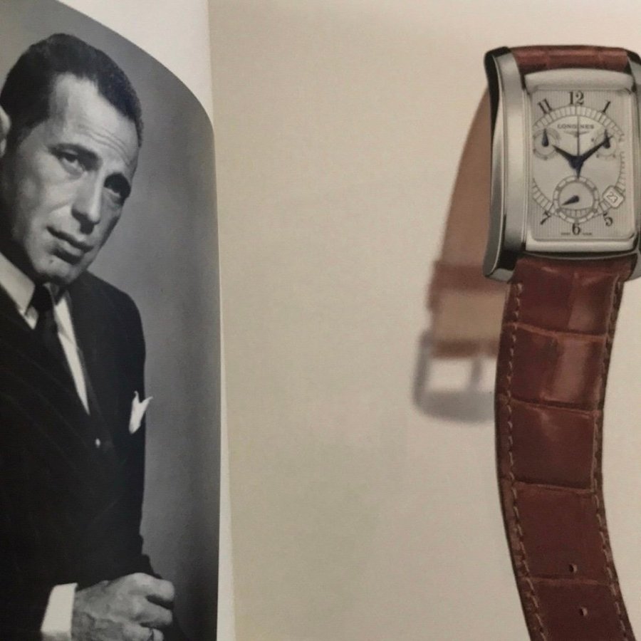 LONGINES klockkatalog med Audrey Hepburn  Humphrey Bogart licensierade foton