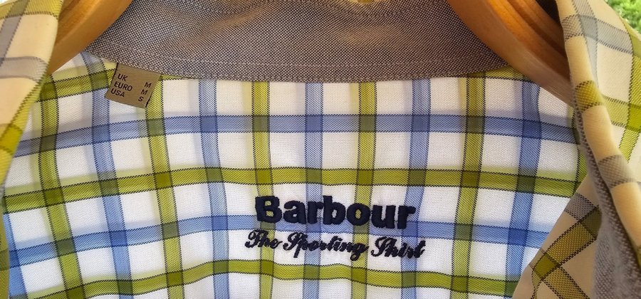 Barbour Sporting shirt grön och blå rutig Storlek Medium