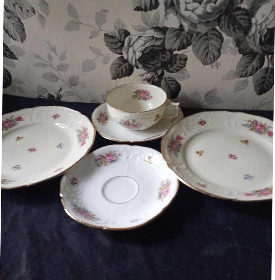 Rosenthal sanssouci 5 delar Tekopp assietter fat Vintage