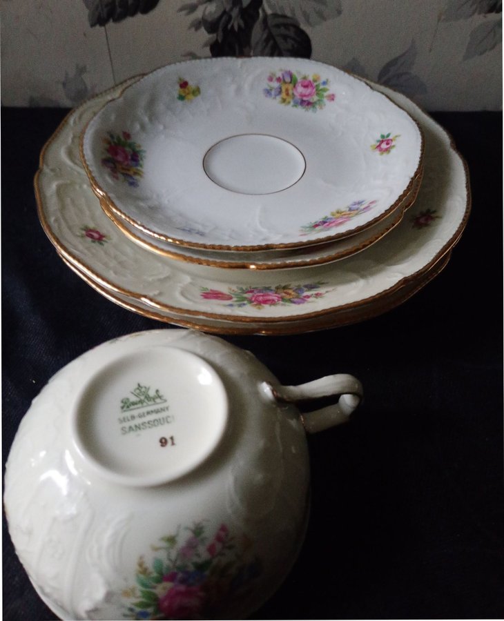 Rosenthal sanssouci 5 delar Tekopp assietter fat Vintage