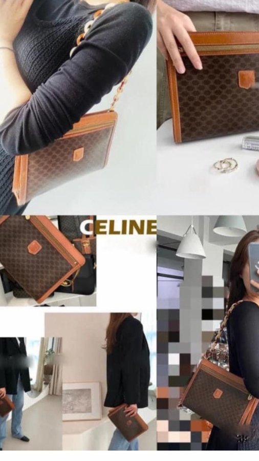 CELINE MACADAM VÄSKA / HANDVÄSKA CLUTCH POCHETTE