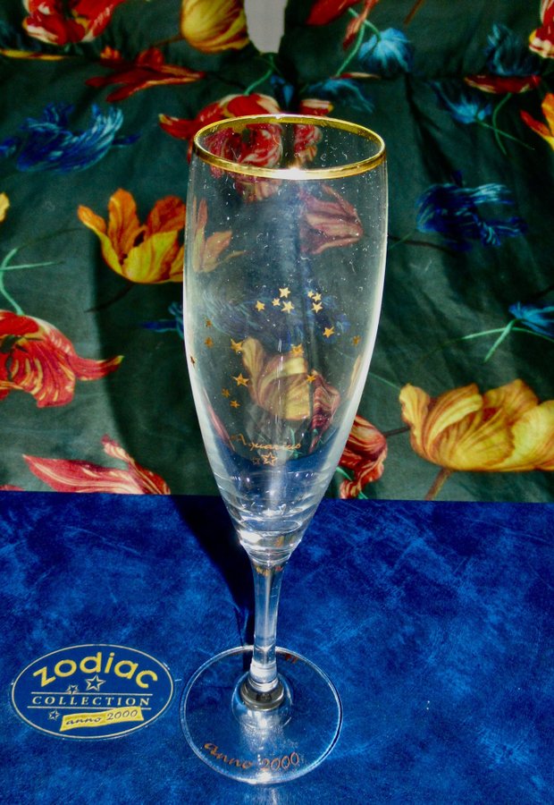 Ritzenhoff Crystal Horoskop CHAMPAGNEGLAS, 12 st Anno 2000.