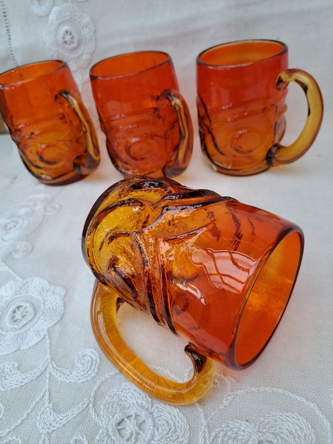 4 st Ölsejdlar glas Lindshammar retro