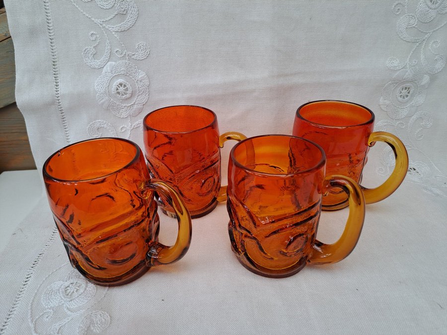 4 st Ölsejdlar glas Lindshammar retro