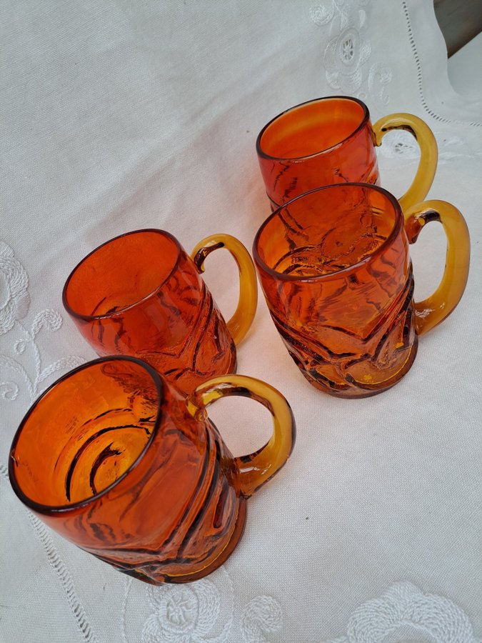 4 st Ölsejdlar glas Lindshammar retro