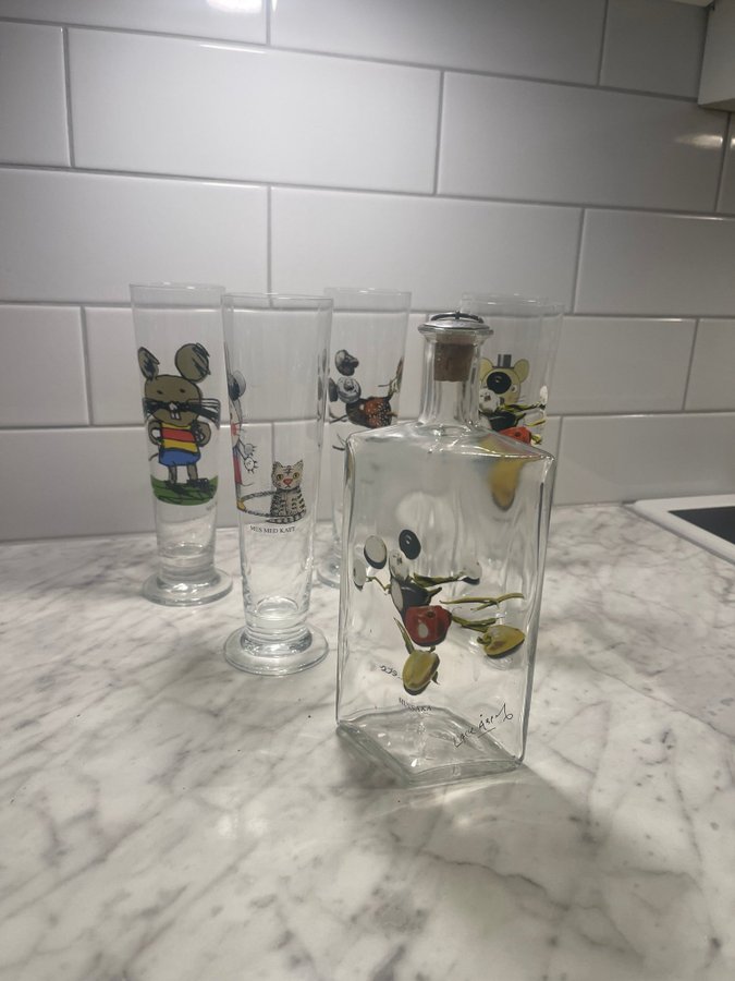 Lasse Åberg glas och karaff