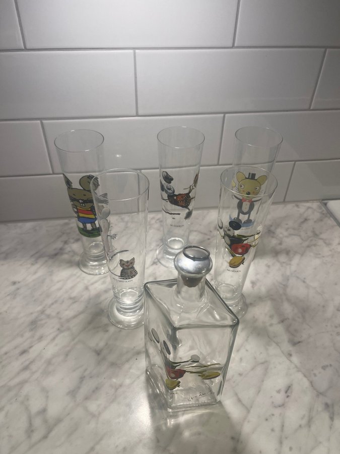 Lasse Åberg glas och karaff