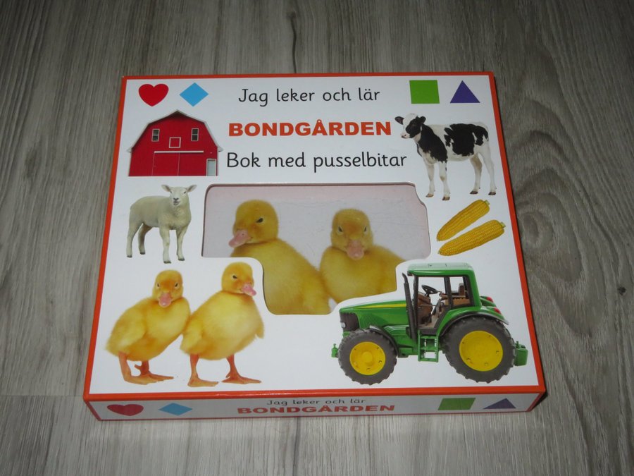 Jag leker och lär BONDGÅRDEN - Bok med pusselbitar för det lilla barnet NYSKICK!