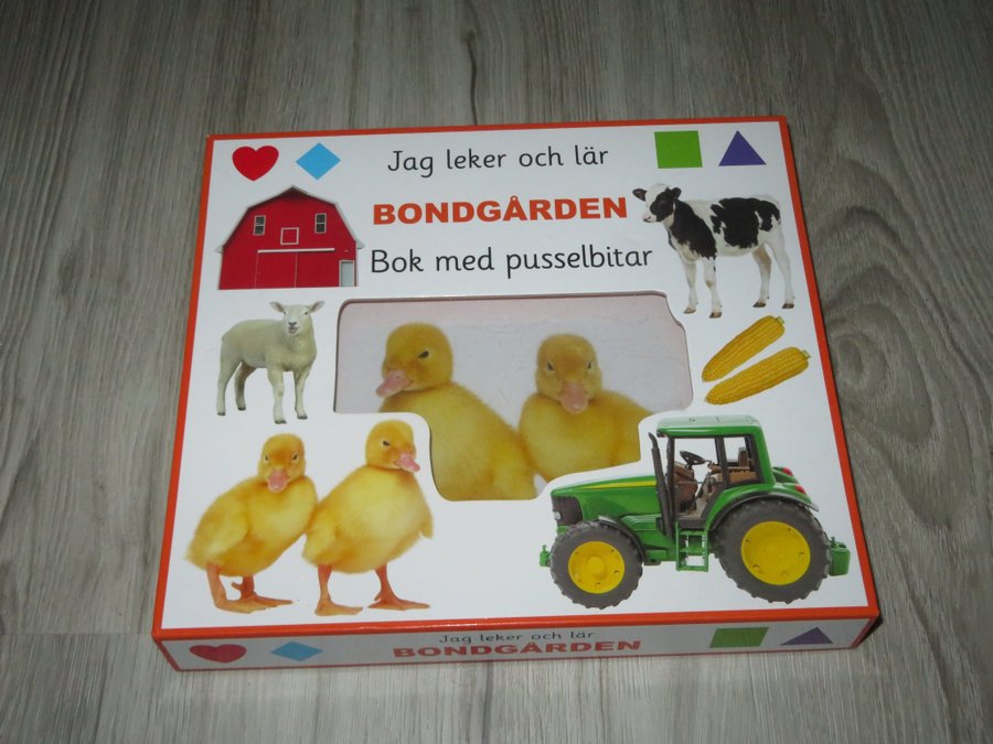 Jag leker och lär BONDGÅRDEN - Bok med pusselbitar för det lilla barnet NYSKICK!