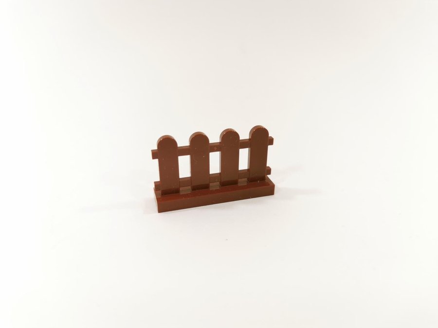 Lego - staket - brädor - 1x4x2 - part 33303 - brun (reddish)