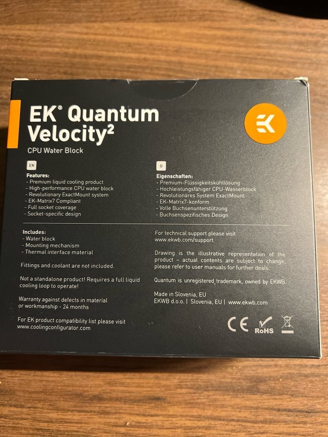 EK-Quantum Velocity² D-RGB-LGA-1700/1851 Nickel+Plexi-Vattenblock