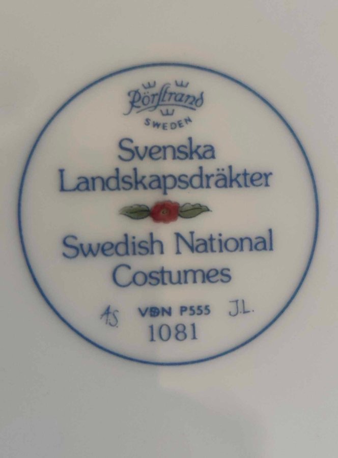 Rörstrand porslinsset kaffeservis Svenska landskapsdräkter