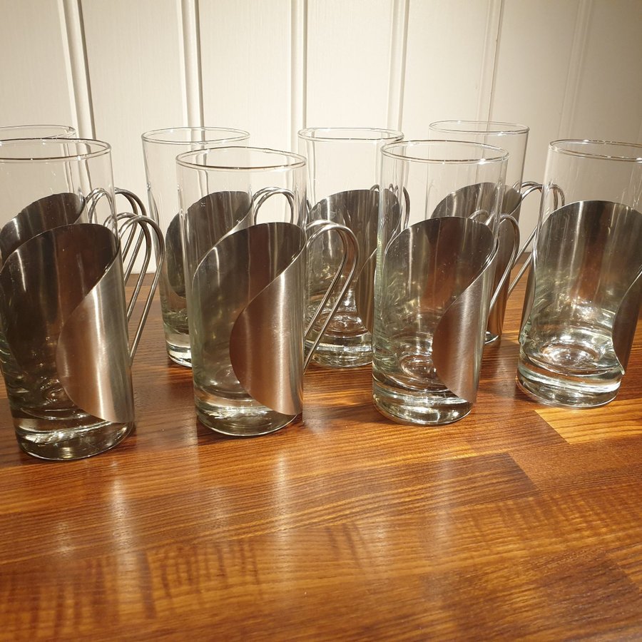 8 st Irish Coffee-glas med metall-omtag