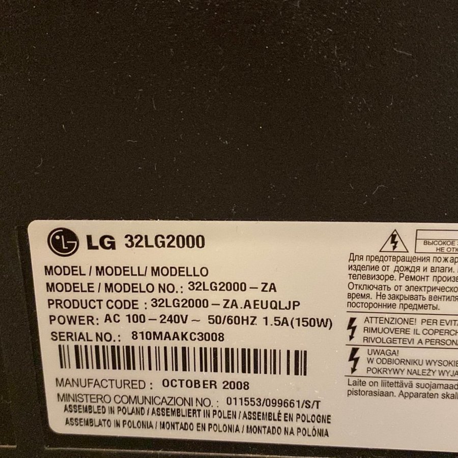 LG 32LG2000 TV