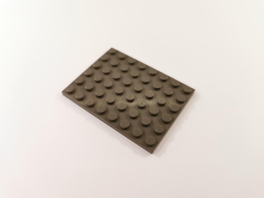 Lego - plate - platta - 6x8 - part 3036 - mörkgrå (old dark gray)