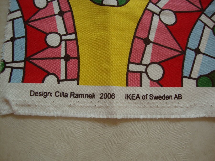 IKEA Design: Cilla Ramnek 2006 Tyg i kraftig bomull o starka färger o mönster