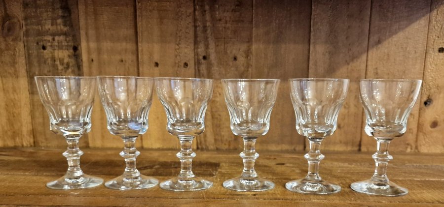 Glas cherry likörglas starkvinglas 6 st retro vintage