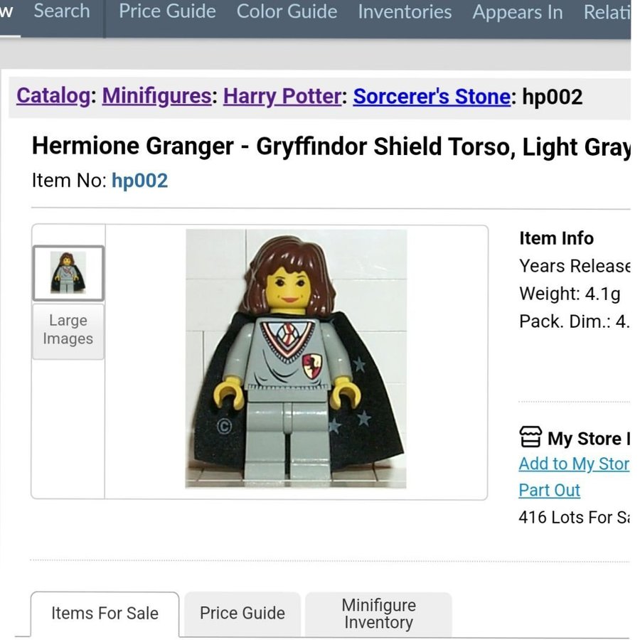 LEGO Harry Potter - Hermione Granger (hp002) från 2002