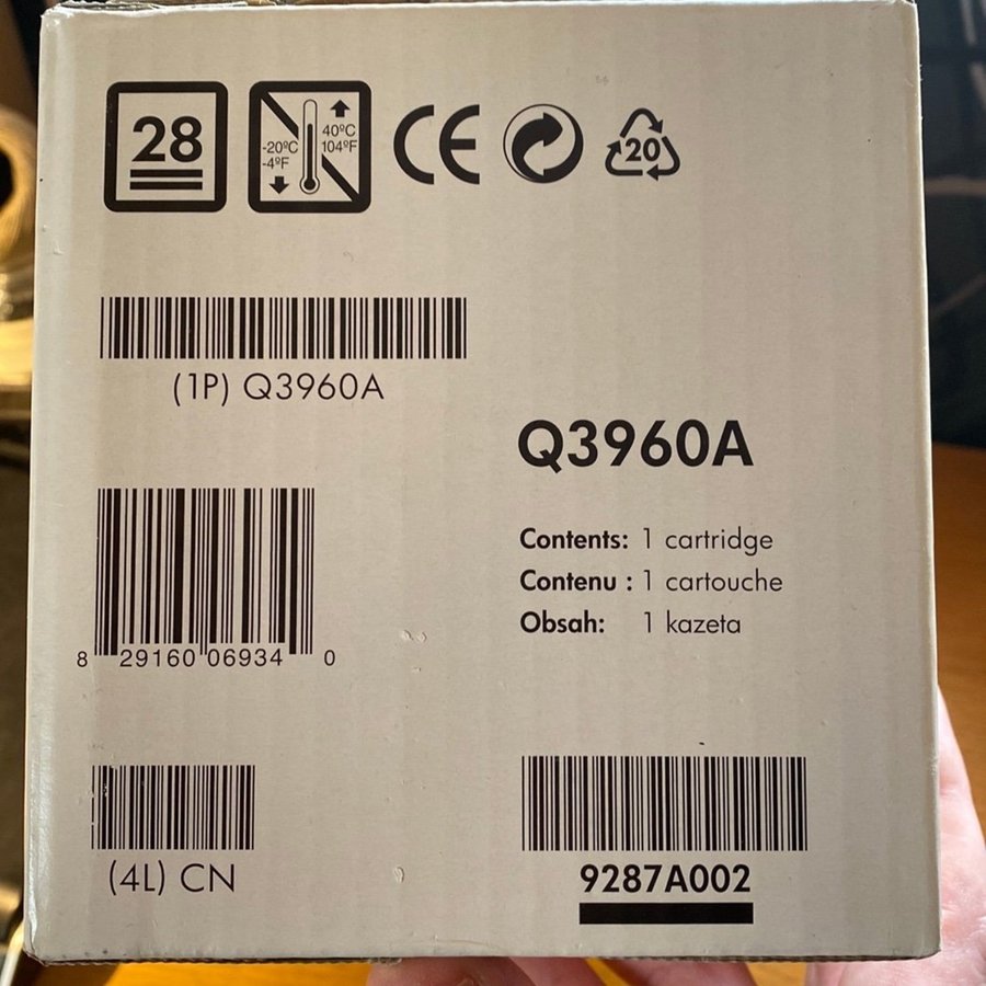 HP Color LaserJet Q3960A Toner Svart - Ny Oöppnad