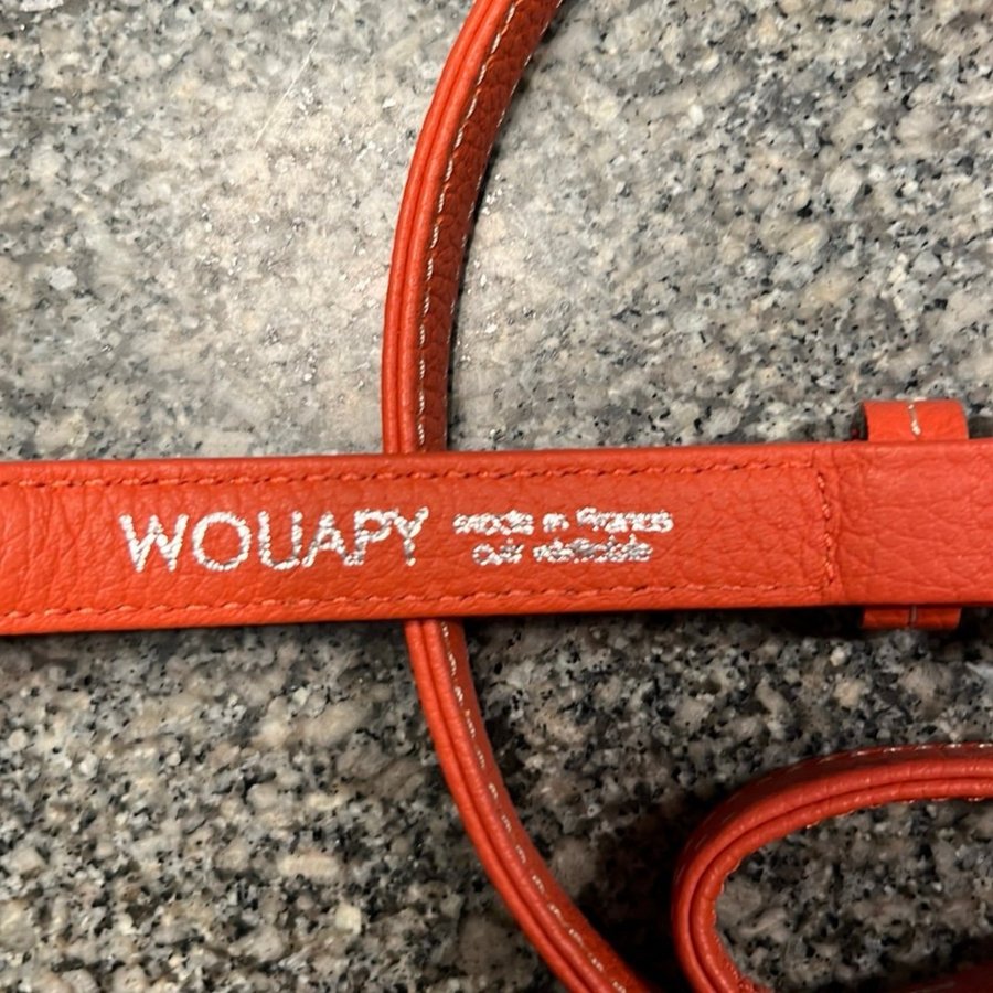 Wouapy Koppel  Halsband i orange Läder