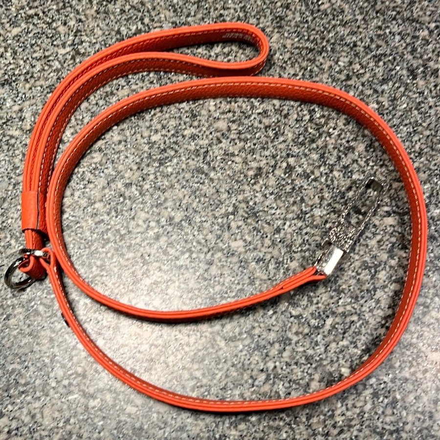 Wouapy Koppel  Halsband i orange Läder