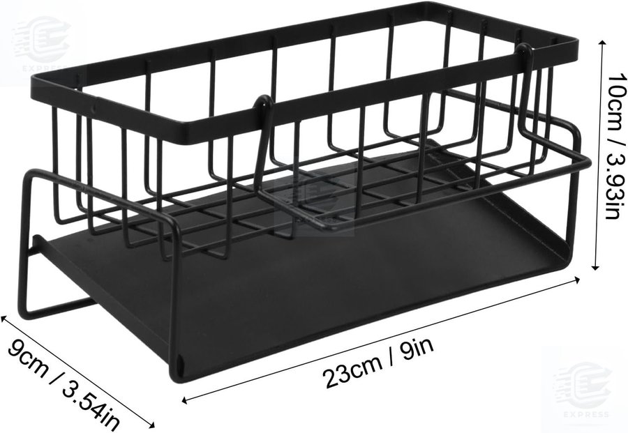 NY Svart Svamphållare för Kök • Rostfri  Hygienisk Förvaring • Modern Design