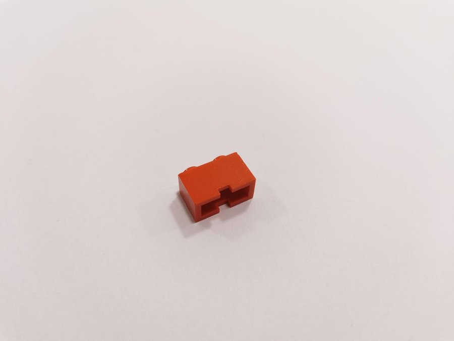 Lego - brick - modifierad - cutout - 1x2 - part 3134 - röd