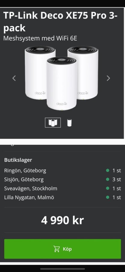 TP-Link Deco AXE5400 Wi-Fi 6E Deco XE75Mesh Router